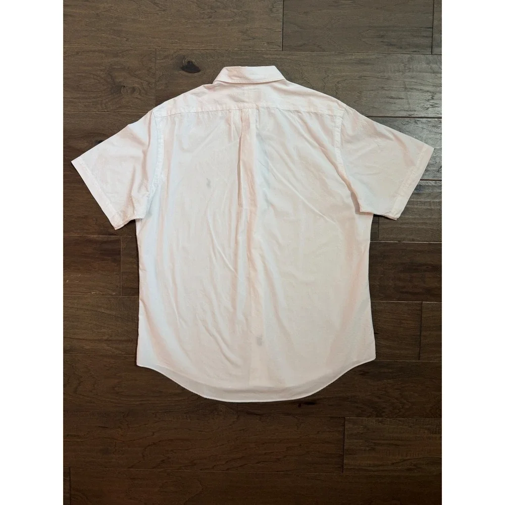 Polo Ralph Lauren Mens XL White Short Sleeve Button Down Shirt Cotton Poplin